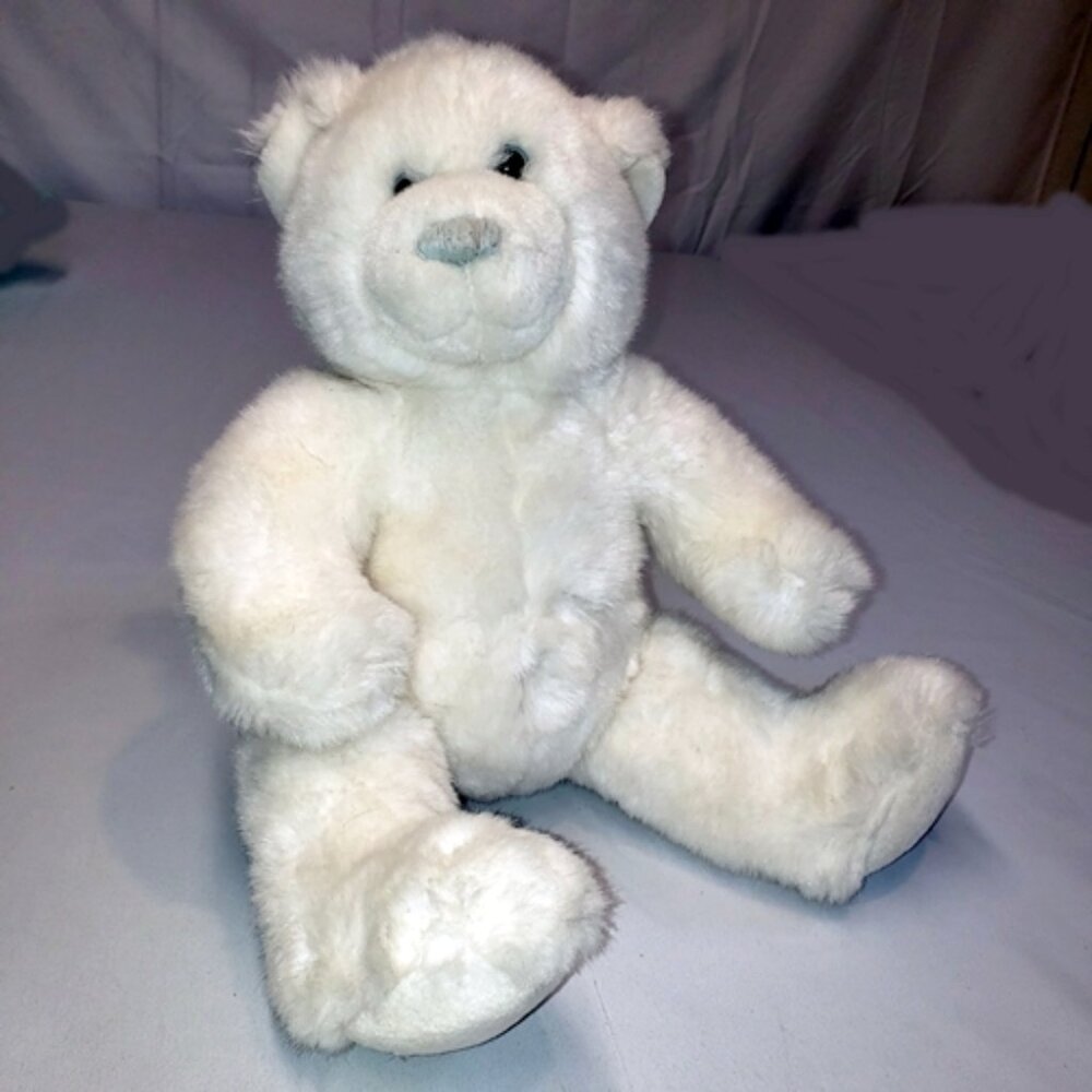 BAB Retired White Polar Bear plushie 15" Baby blue eyes